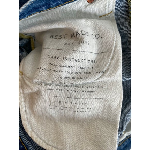Best Made Co Men's 32X30 Button Straight Dark Wash Denim Blue Jeans Made In USA - Picture 9 of 9